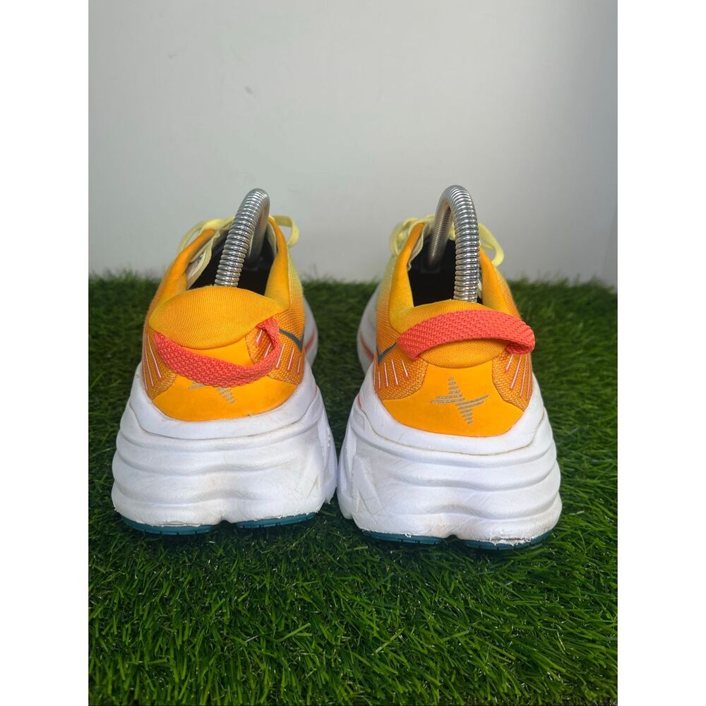 HOKA Bondi X Women’s Size 8B Yellow Orange Carbon Fiber Running Shoes - Picture 4 of 9